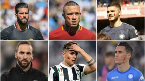 Los jugadores se pintan la cara contra la violencia de g&eacute;nero