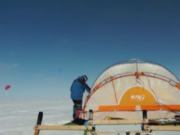 Un 'trineo del viento'para recorrer la Antártida sin contaminar 