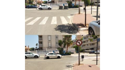 En la calle Martínez cubells cruce con calle Josep de segrelles en Canet de Berenguer (Valencia)hay una señal de stop que además de haber perdido el color por el sol, está tapada por un árbol, que no es necesario talar solo podar. Se añade que no hay línea horizontal que marque zona de parada y nada más girar hay un paso de peatones. El año pasado ya solicite a la policía local el cambio de la misma, pero un año después sigue igual no, peor. Gracias! 
