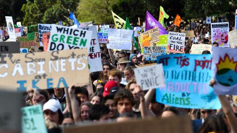 Protestas por el cambio clim&aacute;tico