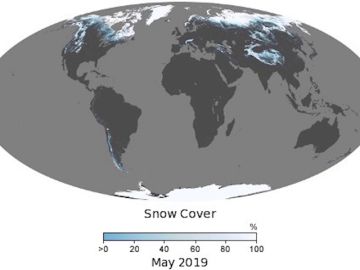 Mapa sobre la cobertura de la nieve en el Planeta 