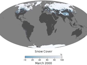 Mapa sobre la cobertura de la nieve en el Planeta 