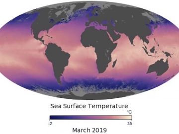 Mapa de la temperatura de la superficie del mar