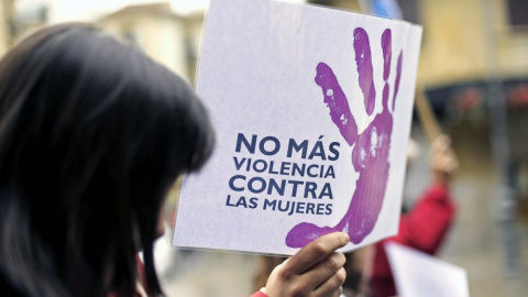 Pancarta en una manifestaci&oacute;n contra la violencia de g&eacute;nero. 