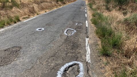 Carretera en mal estado