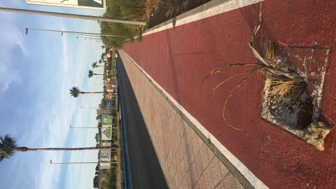 Agujero en carril bici