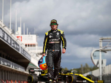 Fernando Alonso en el primer test de la temporada con Alpine