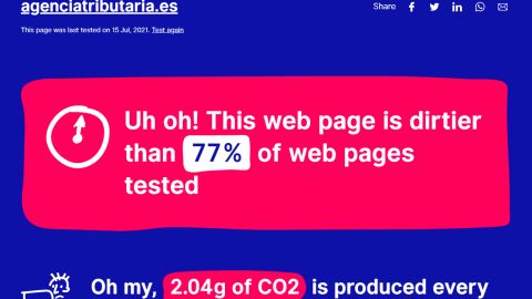 Huella de carbono de la página web de la Agencia Tributaria Huella de carbono de la página web de la Agencia Tributaria