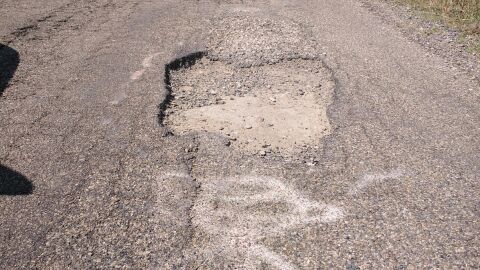 Carretera defectuosa de Huesca 