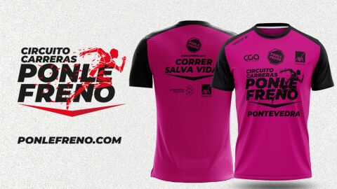 Así es la camiseta oficial de la Carrera Ponle Freno Pontevedra Así es la camiseta oficial de la Carrera Ponle Freno Pontevedra