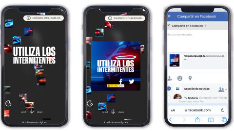 Proceso para compartir campaña de la DGT en redes sociales