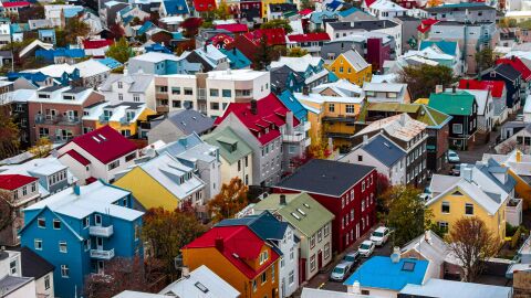 Imagen de la ciudad de Reikiavik, Islandia.