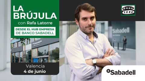 Rafa Latorre emite una edición especial de ‘La brújula’ desde el Hub Empresa de Banco Sabadell en Valencia