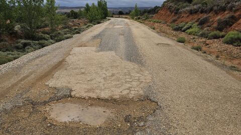 Calzada deteriorada en Teruel