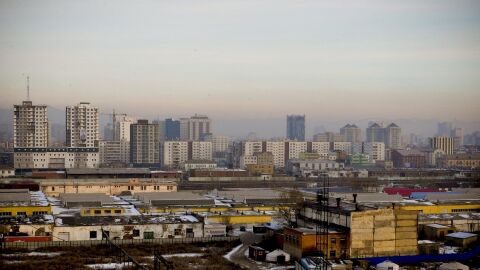 Ciudad afectada por la contaminación