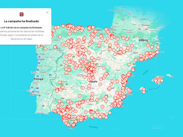 Mapa de la plataforma Ponle Freno con las denuncias recibidas