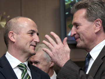 Sebastián y Oettinger en Bruselas