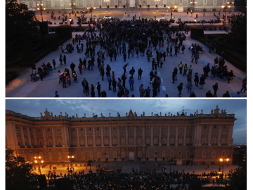 Palacio Real en Madrid durante la Hora del Planeta