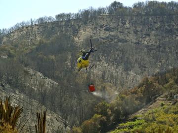 Las brigadas continúan enfriando la zona perimetrada del fuego en La Gomera