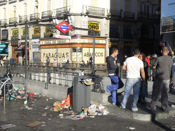 Basura en el centro de Madrid