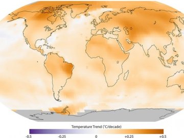 Mapa de la evolución de las temperaturas en el mundo