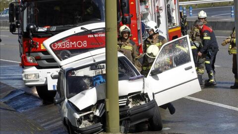 Accidente de tráfico registrado en la ronda sur de Oviedo