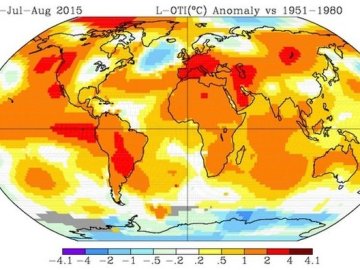  La NASA publica un mapamundi del trimestre más caluroso del año