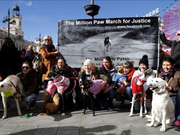Multitudinaria protesta en contra del uso de animales para la caza 