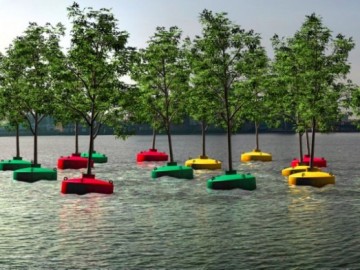 Plantan el primer 'bosque flotante' en el puerto de Rotterdam