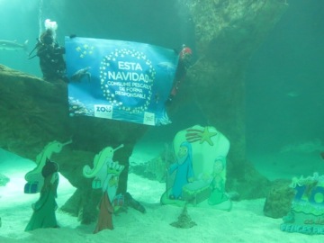 Zoo Aquarium de Madrid instala su Belén Navideño entre tiburones 