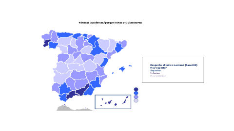 Siniestralidad de los motoristas por provincias