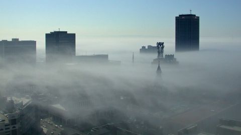Contaminación en las ciudades, imagen de archivo Contaminación en las ciudades, imagen de archivo