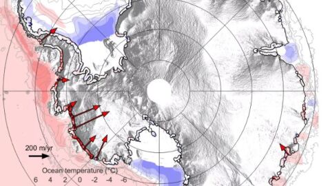 Gr&aacute;fico del retiro del hielo submarino en la Ant&aacute;rtida