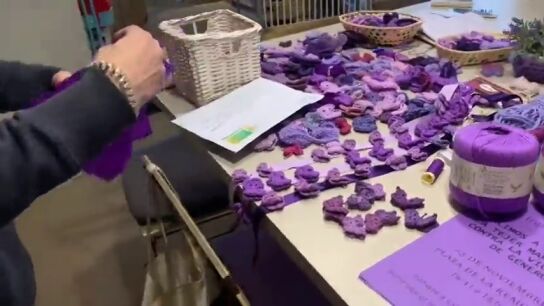 Mariposas moradas contra la violencia de g&eacute;nero