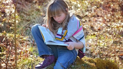 Lectura infantil en el campo