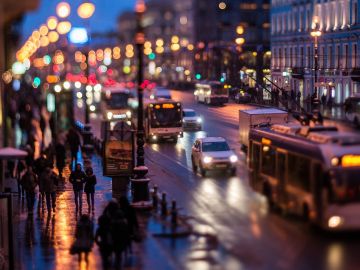 Tr&aacute;fico en ciudad