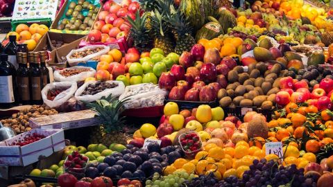 frutas y verduras mercado con frutas y verduras