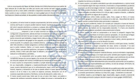Imagen del contrato que la Policía ha compartido en Redes Sociales. ACUERDO