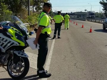 Control de carretera de la Guardia Civil