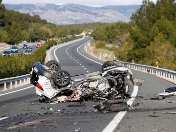 Imagen de archivo de un accidente mortal en carretera.