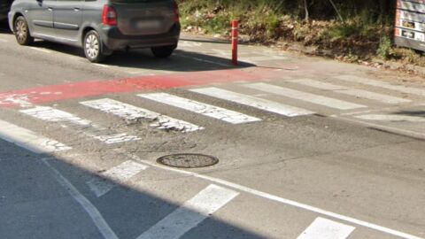 Socavón en carretera