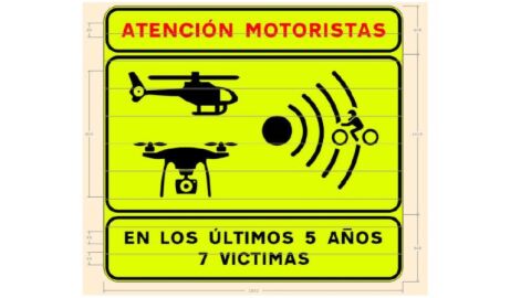 Señal tramos peligroso motoristas