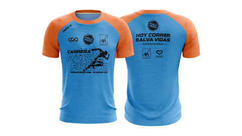 Camiseta celeste/naranja Carrera Ponle Freno 2021 Camiseta celeste/naranja Carrera Ponle Freno 2021