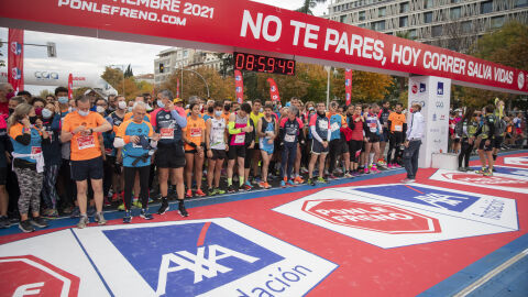 La línea de salida de la Carrera Ponle Freno de Madrid 2021 La línea de salida de la Carrera Ponle Freno de Madrid 2021
