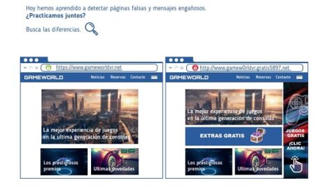 Ejercicio del taller para diferenciar contenido fraudulento Ejercicio del taller para diferenciar contenido fraudulento