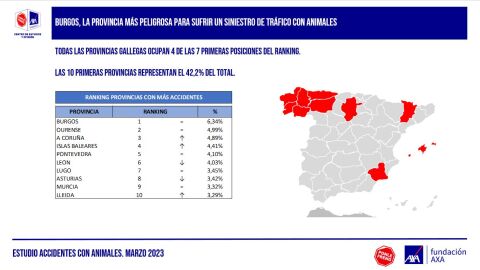 Siniestralidad con animales por provincias Siniestralidad con animales por provincias