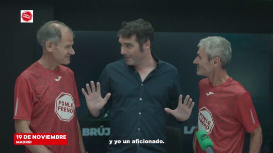 Martín Fiz y Abel Antón irrumpen en el estudio de Onda Cero para animar a Rafa Latorre a participar en la Carrera Ponle Freno de Madrid