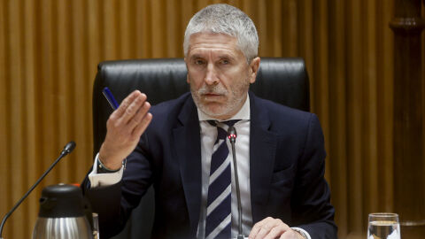 El ministro del Interior, Fernando Grande-Marlaska, este martes durante su comparecencia en el Congreso 