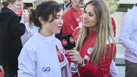 Isabel Ayuso, en la carrera Ponle Freno Madrid 2024 con Rocío Cano Isabel Ayuso, en la carrera Ponle Freno Madrid 2024 con Rocío Cano