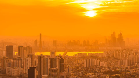Ciudad en plena ola de calor